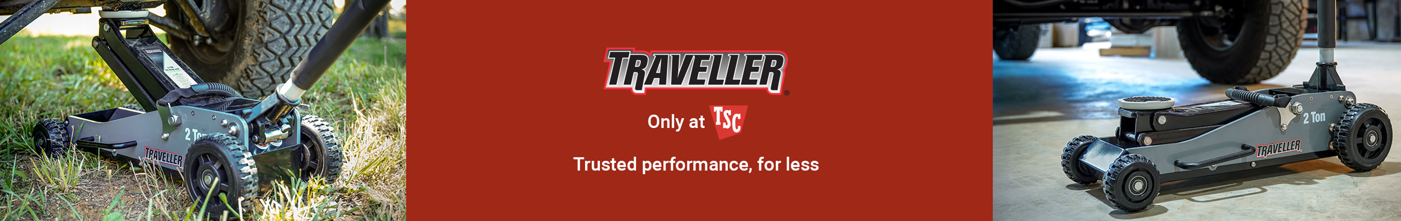 Traveller car jack and stand shown. Shop Traveller, only at Tractor Supply.
