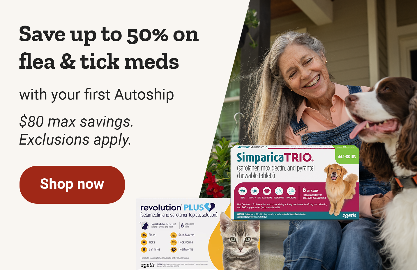 Save up to 50 percent on pet and animal meds, up to 60 dollars in savings. Shop now.