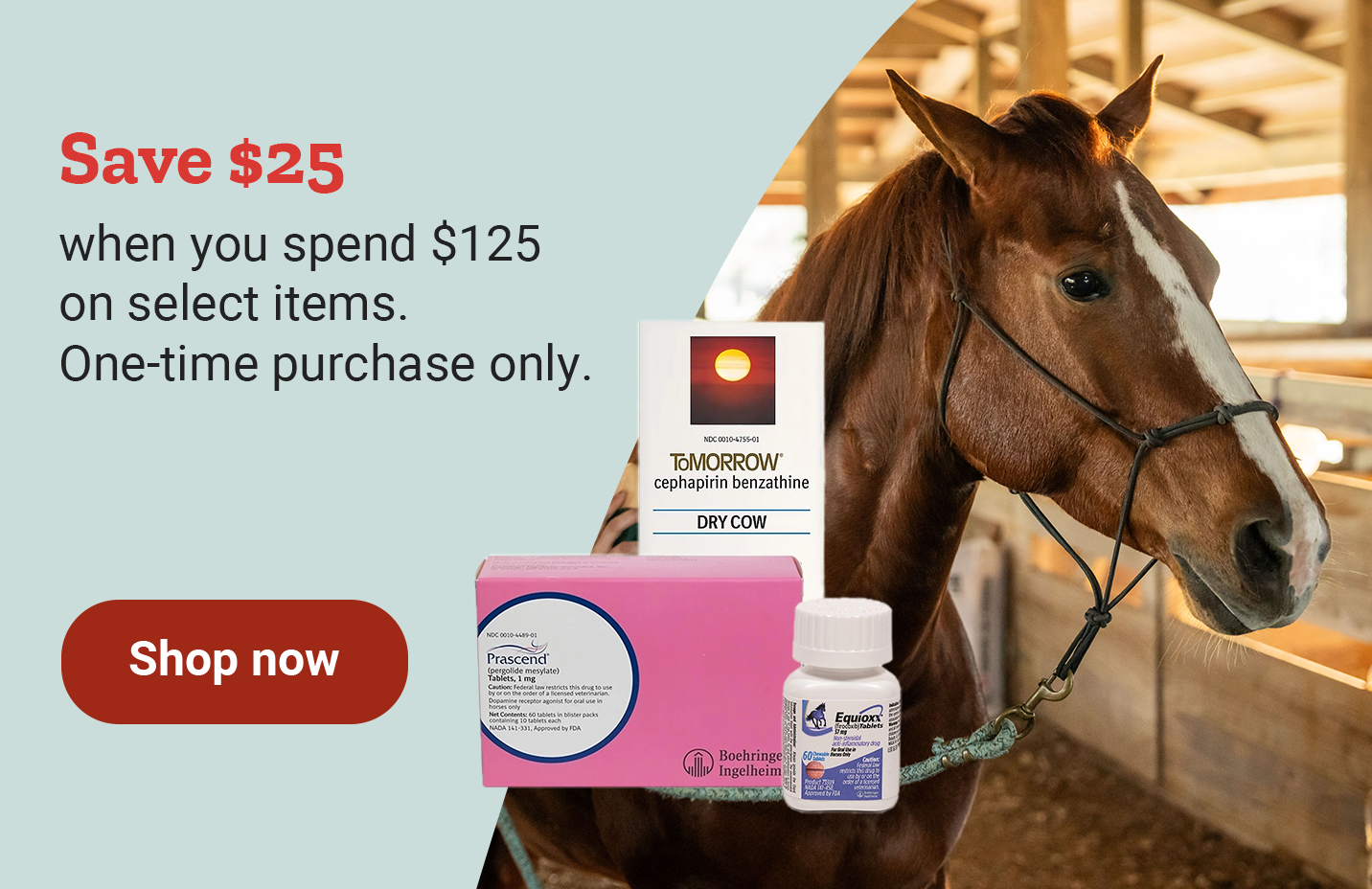 Save 25 dollars when you spend 125 dollars on select items. One-time purchase only. Shop now. 