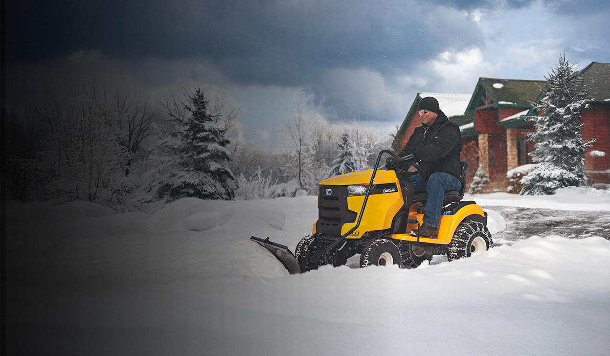 A man on a Bad Boy lawn mower. Text reads: delivery available as soon as today. Shop now.