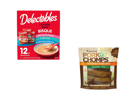 Category tile with text, Dog & Cat Treats, Save up to $3.