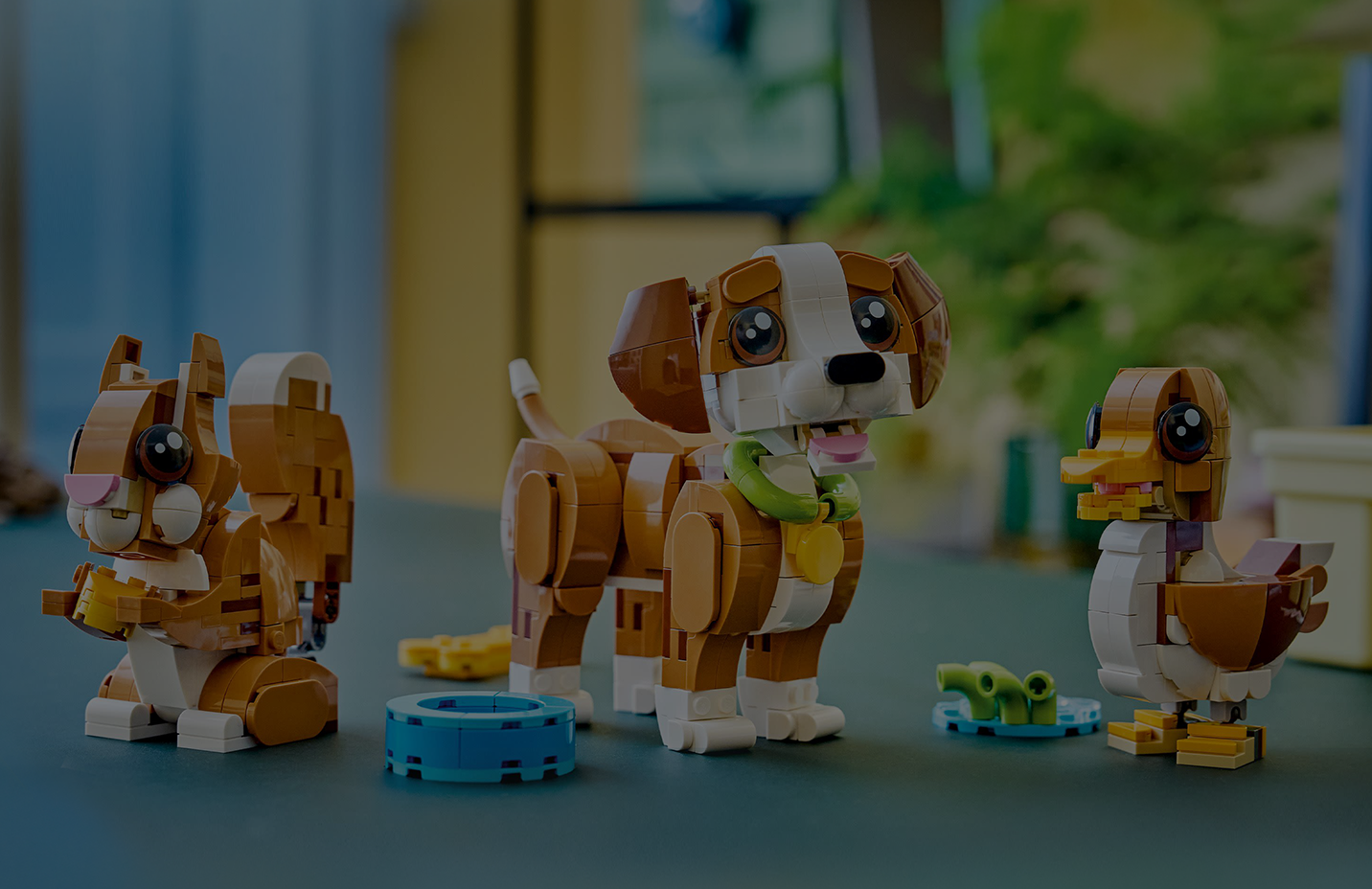 LEGO dog set is shown. Banner reads, new toys, featuring LEGO. The most wonderful gifts of the year are here! Shop now.