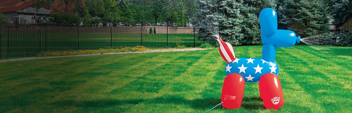 Promotional banner reading, Americana outdoor fun. Backyard favorites for summertime.
