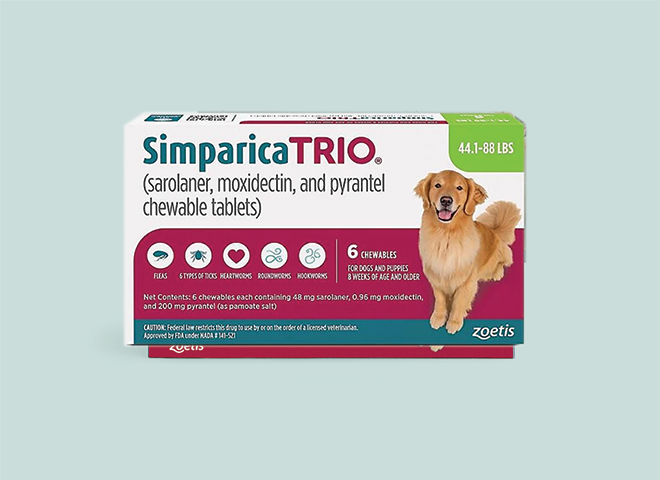 Save 75 dollars on Simparica Trio with Autoship. Shop now.