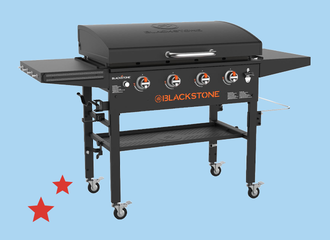 Deal tile for Blackstone 36 in. Griddle with Hood, reading save 100 dollars. Shop now.
