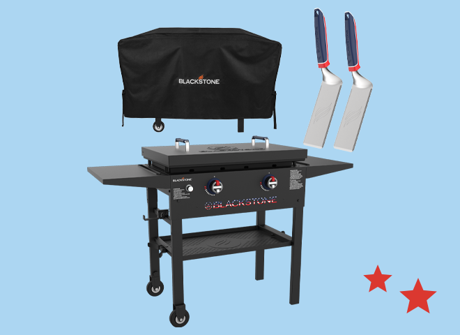 Deal tile for Blackstone 28 in. Patriotic Griddle Bundle, reading save 100 dollars. Shop now.