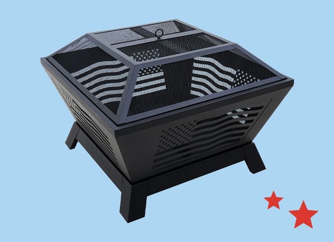 Deals tile reading Save 20 dollars, now 99.99 dollars on an Americana fire pit with a Shop now link.