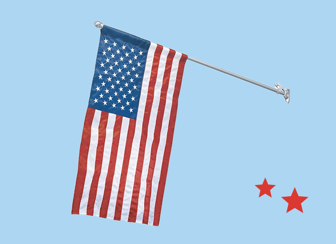 Deals tile reading Save 20 percent on American flags with an American flag shown. Shop now.