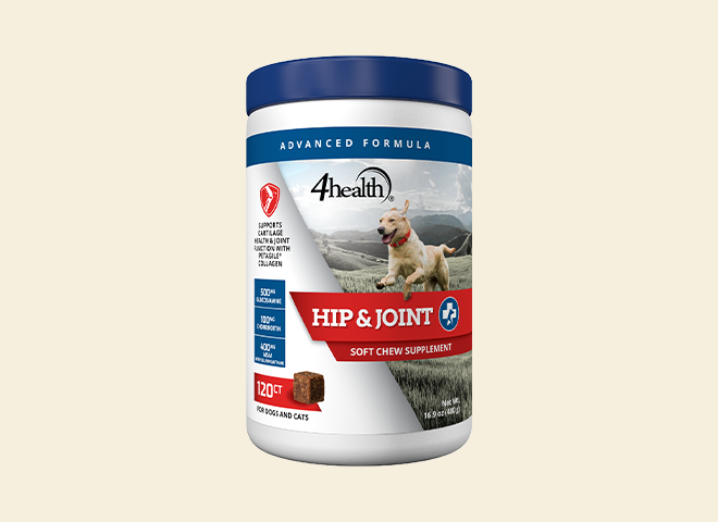Promotional tile with buy one, get one 50 percent off dog and cat supplements.