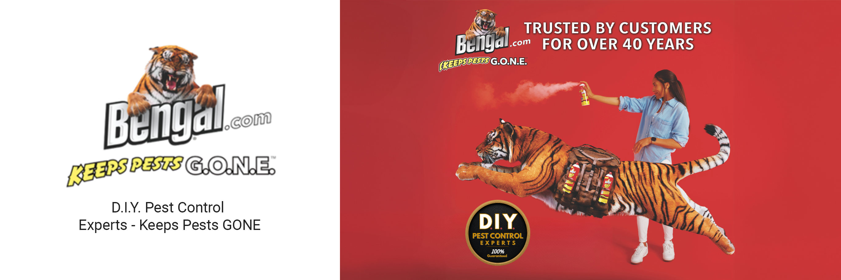 Banner for Bengal products reading D.I.Y. Pest Control Experts - Keeps Pests GONE