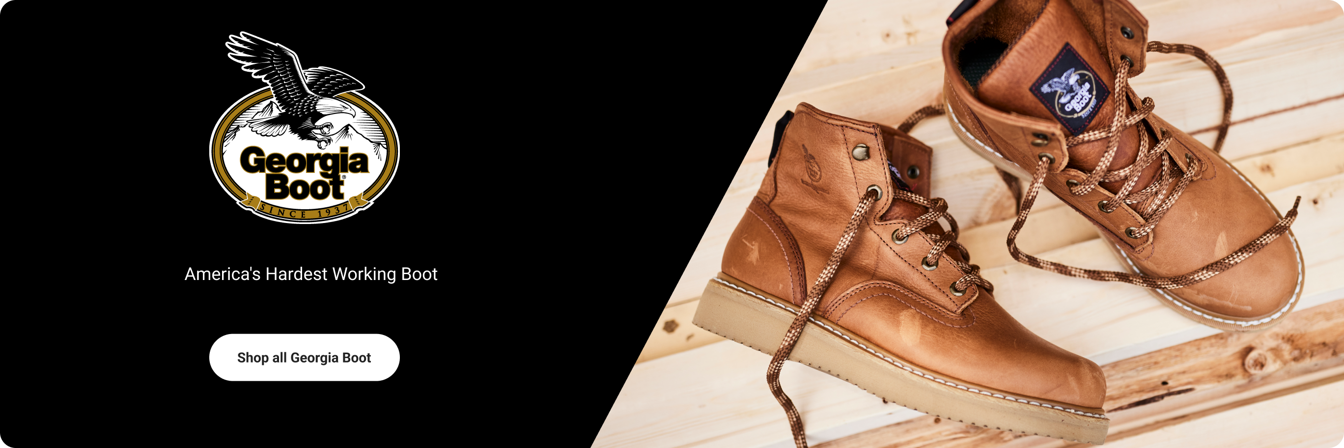 A pair of work boots is shown. Shop all Georgia boots.
