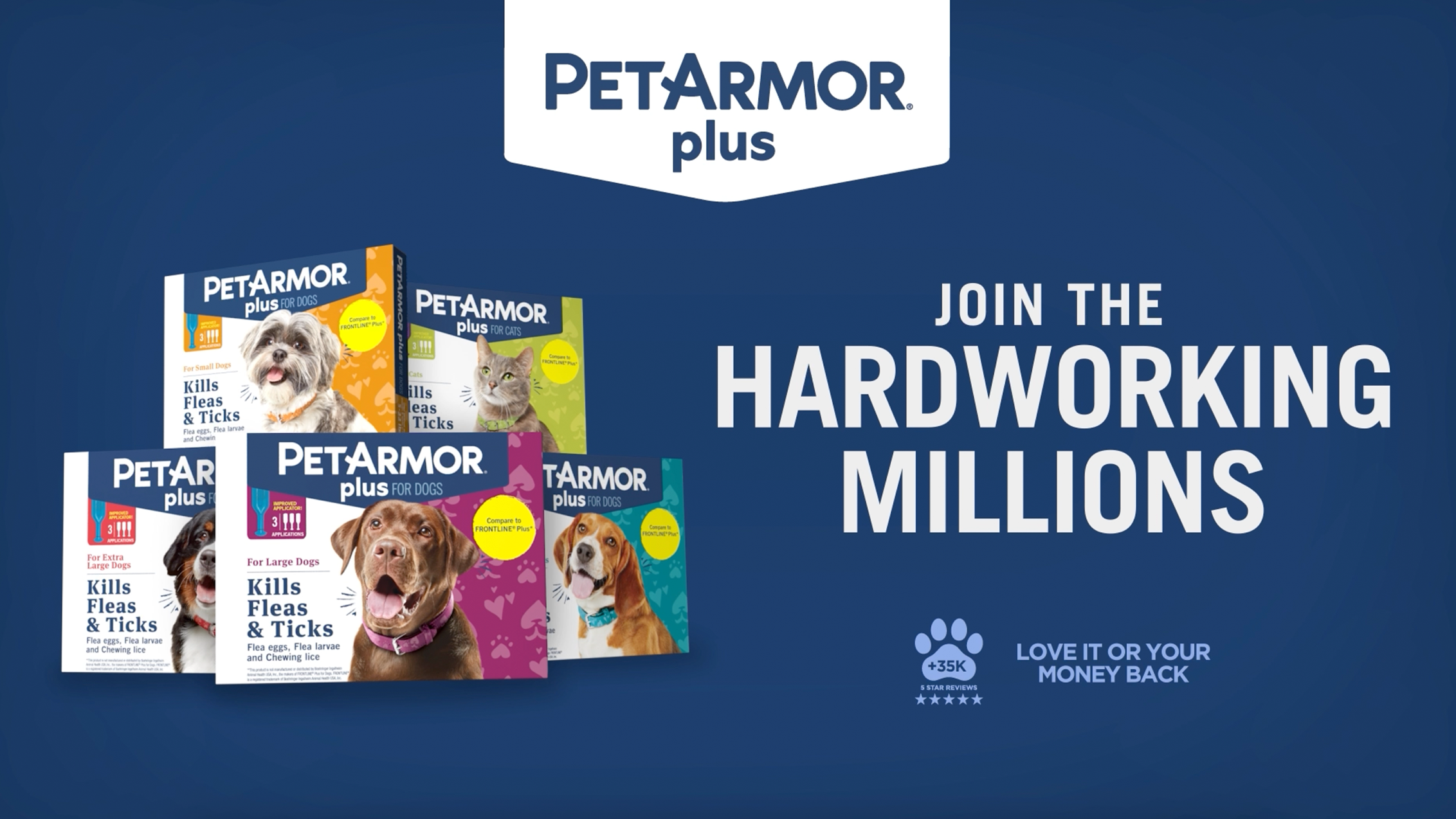 A short PetArmor promotional video with a play arrow