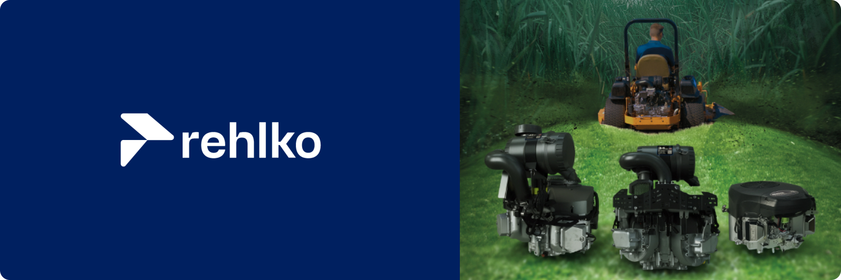 The blue and white Rehlko logo above sample Rehlko products