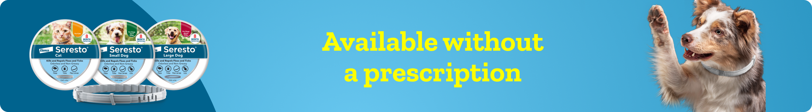 Save on Seresto at Tractor Supply banner featuring flea and tick collars for dogs and cats. Shop now