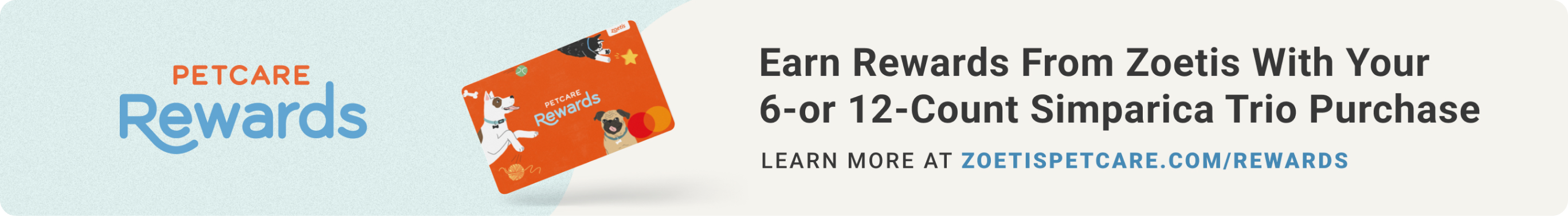 Banner with a puppy and the text, APPROVED FOR PUPPIES as young as 8 weeks old, weighing at least 2.8lbs. It can be given with or without food.  