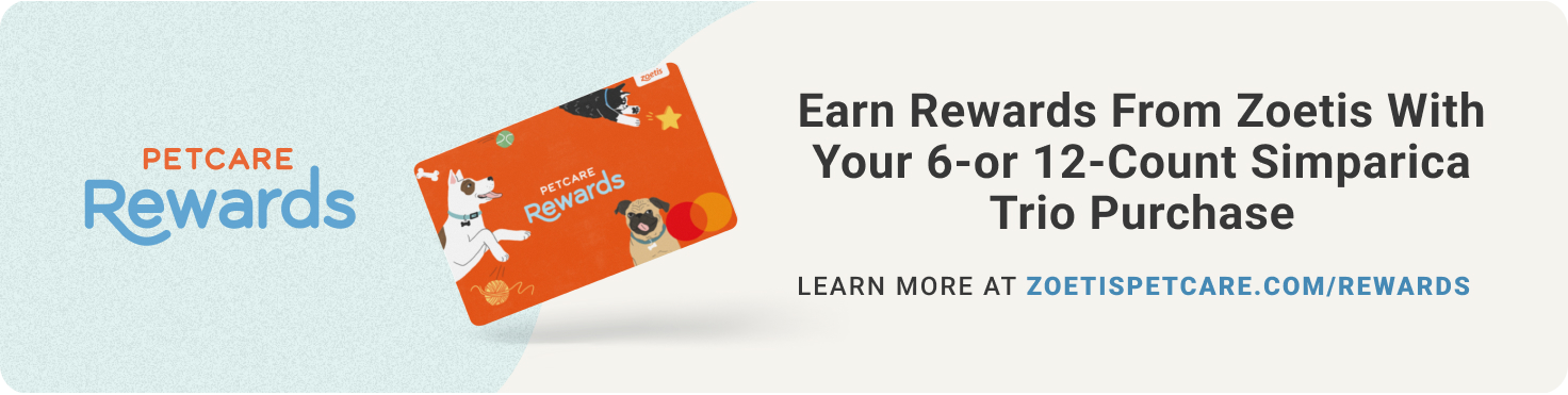 Banner with a puppy and the text, APPROVED FOR PUPPIES as young as 8 weeks old, weighing at least 2.8lbs. It can be given with or without food.  