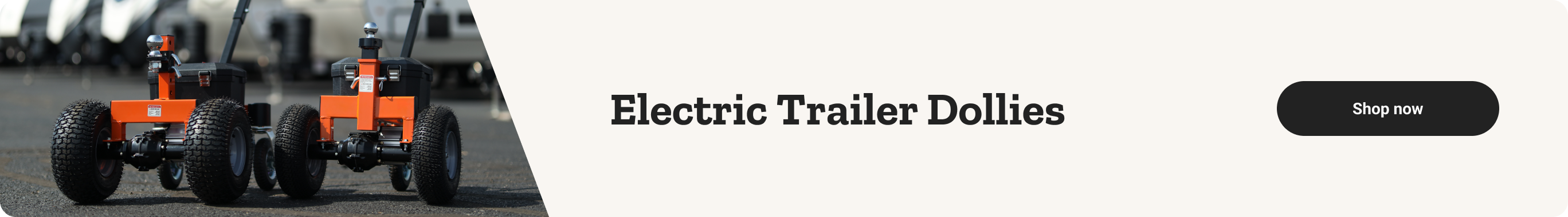 A promotional banner with two Super Handy trailer dollies and a shop now button. 