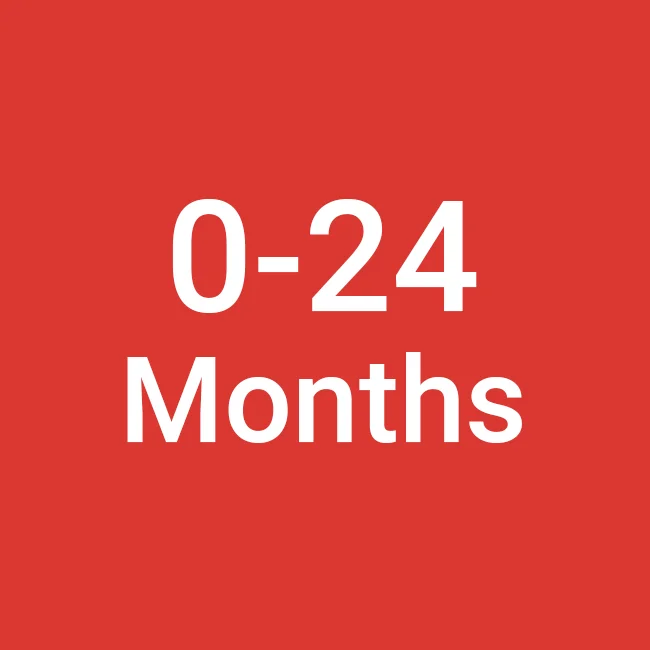 Category tile labeled ages 0-24 months. Shop now.