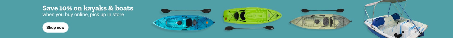 Save 10% on kayaks & boats when you buy online, pick up in store. Shop now