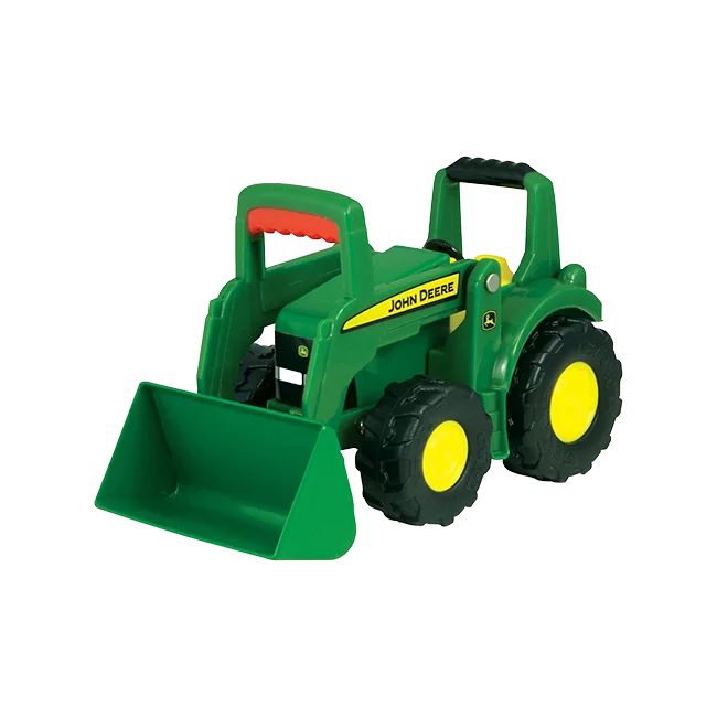 Category tile labeled farm toys. Shop now.