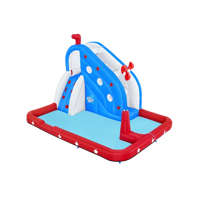 Category tile labeled inflatable water parks. Shop now.