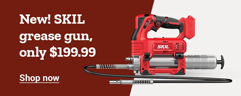 New! SKIL grease gun, only 199.99 dollars. Exclusively at Tractor Supply. Shop now.