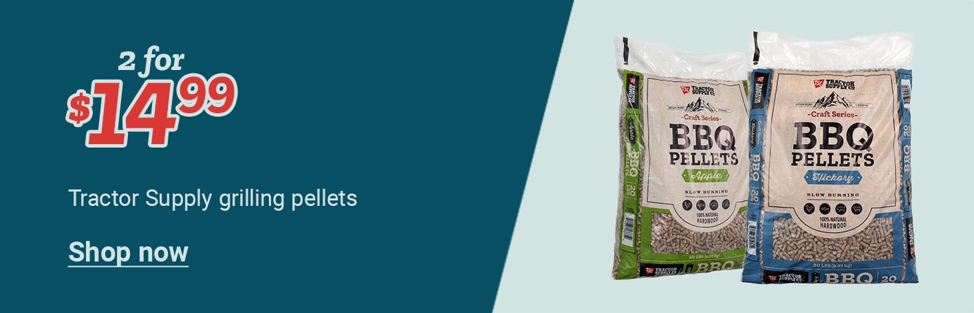 2 for 14 dollars, Tractor Supply grilling pellets. Shop now.