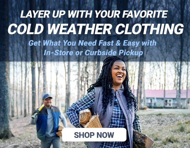 Layer up with your favorite cold weather clothing. Shop Now.
