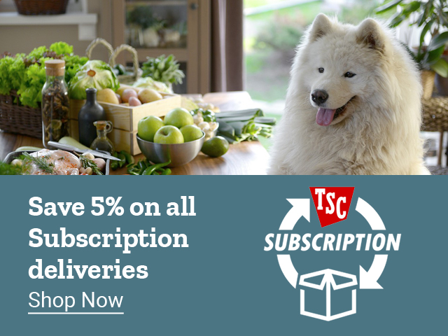Save 5% on all subscription deliveries for your dog at Tractor Supply.