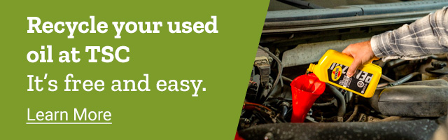 Recycled your used Oil at TSC, Its Free and Easy.