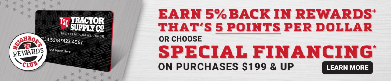 5 percent back in rewards that is 5 points per dollar or choose special financing on purchases of 199 and up