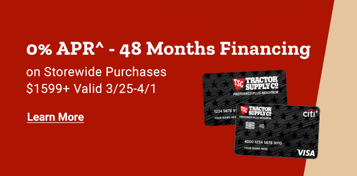 Zero percent APR^ - 48 Months Financing on Storewide Purchases $1599+ Valid 3/25 - 4/1