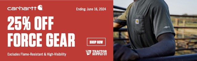 Save on Carhartt Force Gear at Tractor Supply