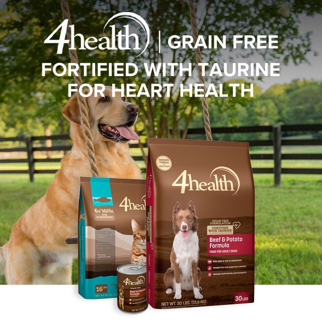 4health, Grain-Free. Fortified with Taurine for Heart Health.