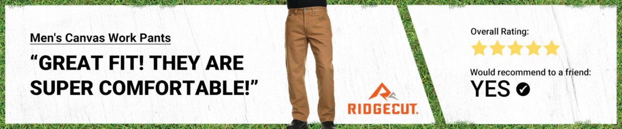 Ridgecut Mens Regular Canvas Pant. Very comfortable, definitely will buy again. I would recommend these. Overall rating five stars.