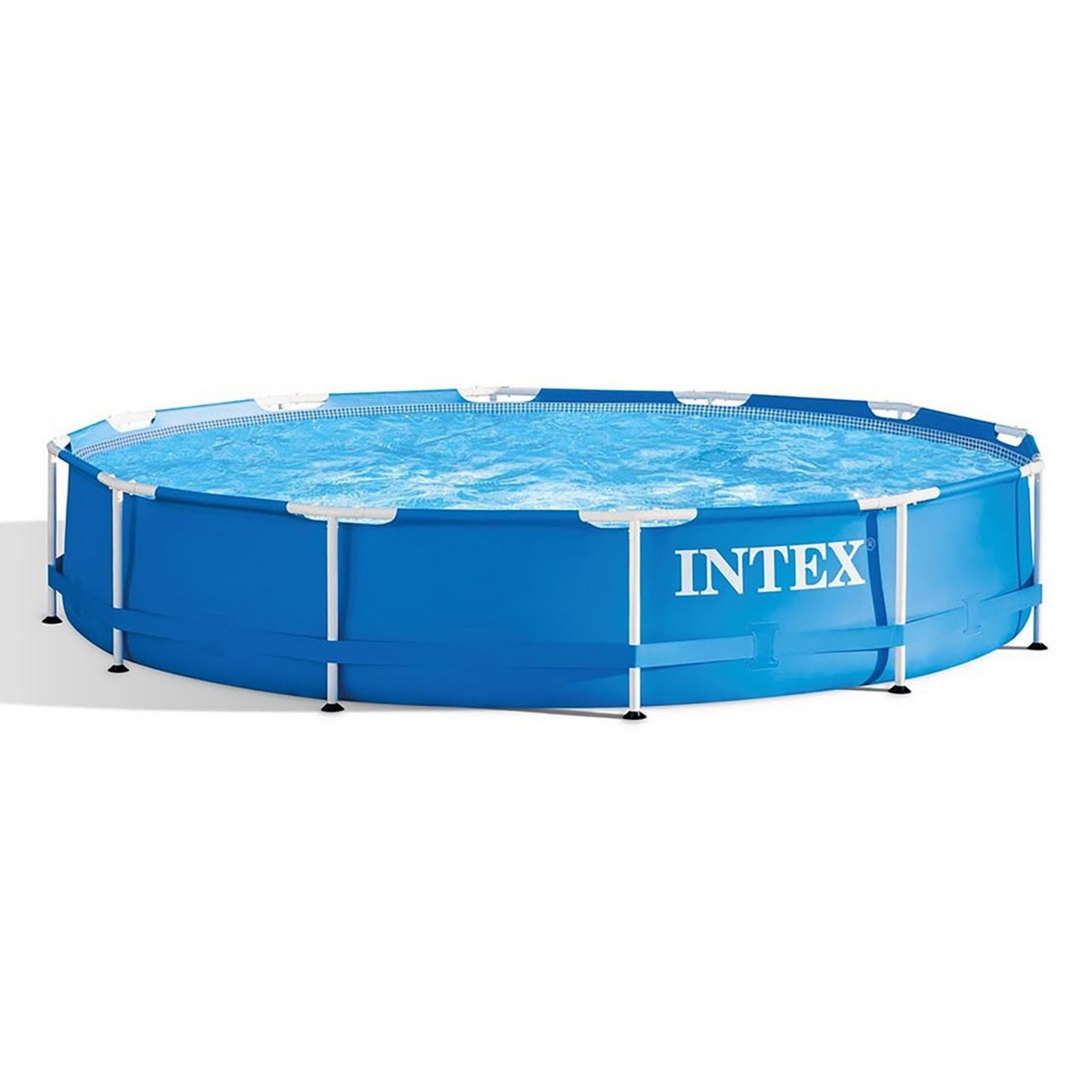 Image of a frame above ground pool. Intex.