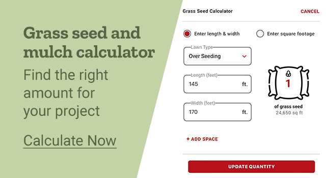 Grass seed and mulch calculator. Find the right amount for your project. Calculate Now.