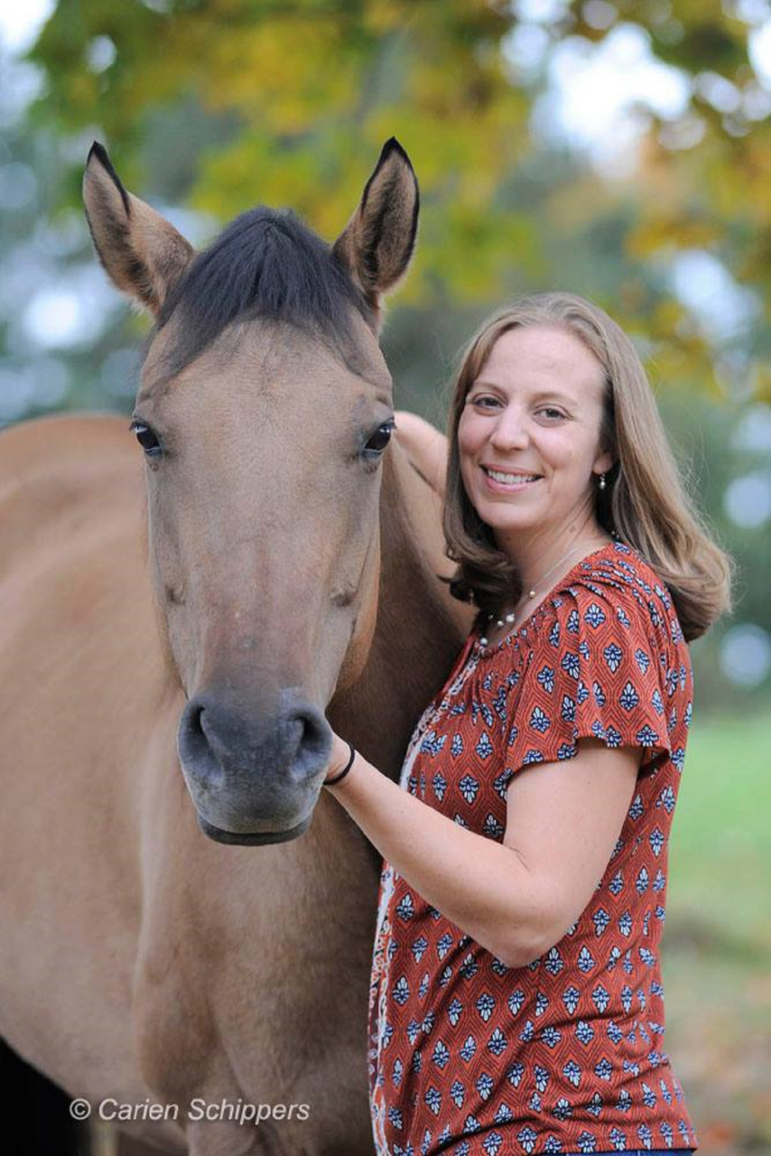 Image of author Katie Navarra and her horse.