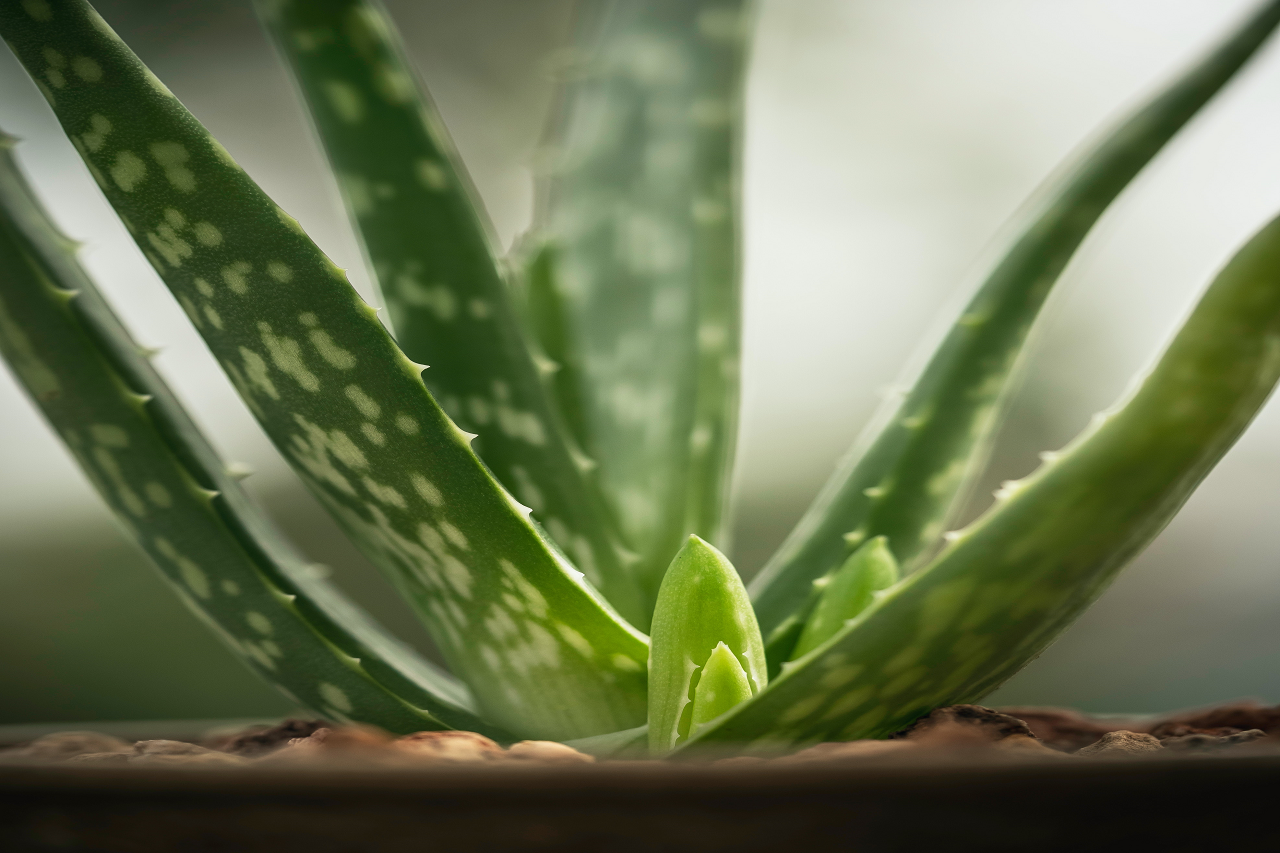 Close up of an aloe vera plant.