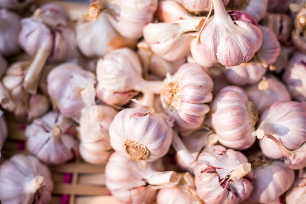 Image of shortneck garlic in a basket.
