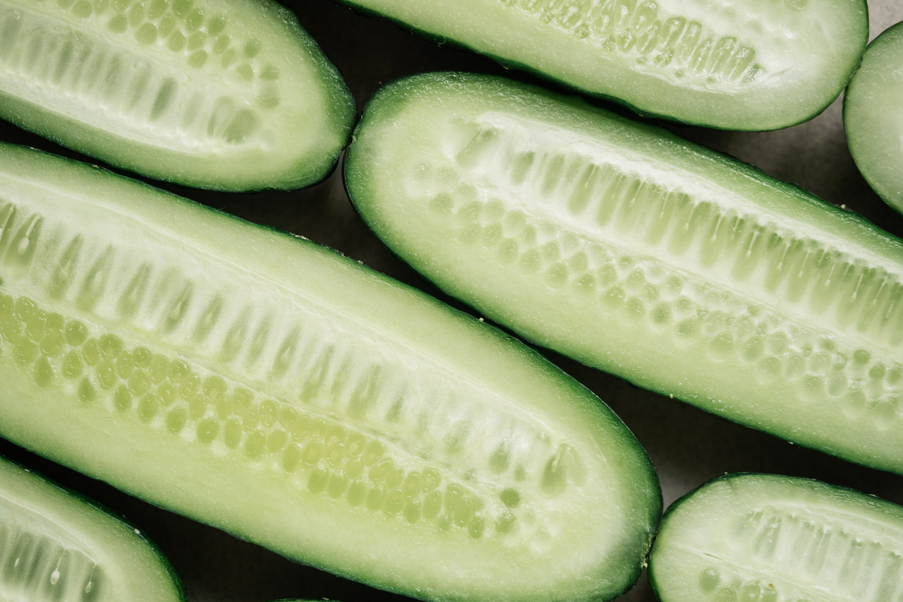 Image of sliced cucumbers.