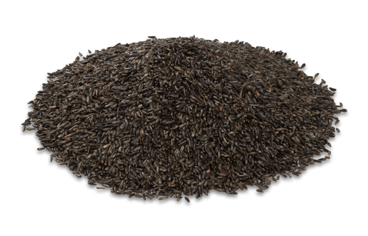 Image of a pile of nyjer bird seed.