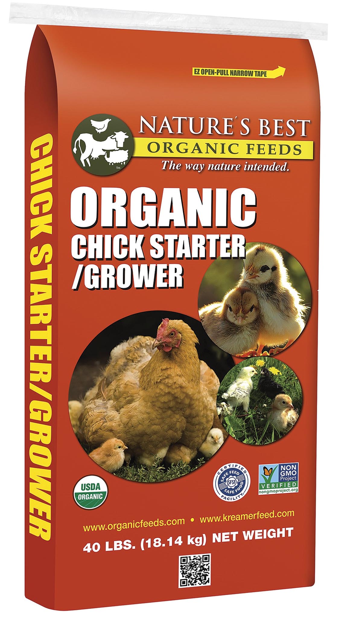 Image of a bag of starter/grower chick feed.