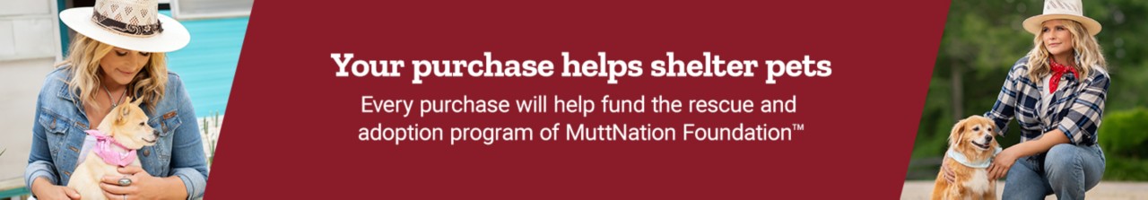 Your purchase helps shelter pets. Every purchase will help fund the rescue and adoption program of MuttNation Foundation
