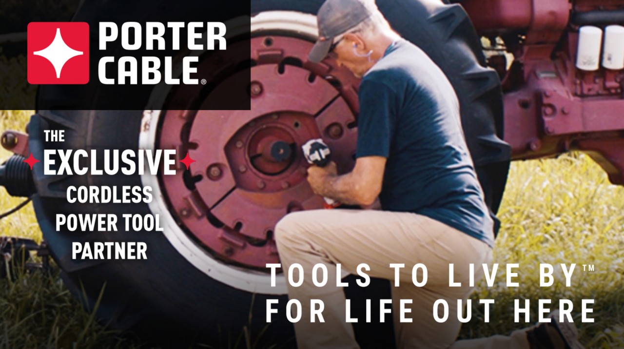 Porter Cable, The Exclusive Cordless Power Tool Partner. Tools to Live by for Life Out Here.
