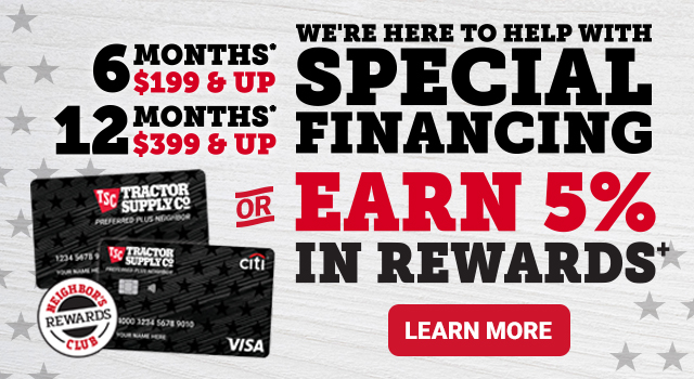We're here to help with special financing. 6 months* 199.00 and up 12 months* 399.00 and up or earn 5 points per dollar that's 5 percent back. Learn more