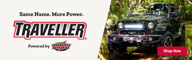 same name more power Traveller powered by interstate Batteries
