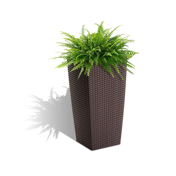 Image of Algreen wicker modena square self-watering planter