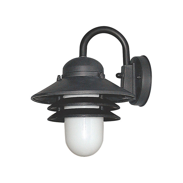 Image of SOLUS nautical 1-light black LED outdoor wall-mount sconce