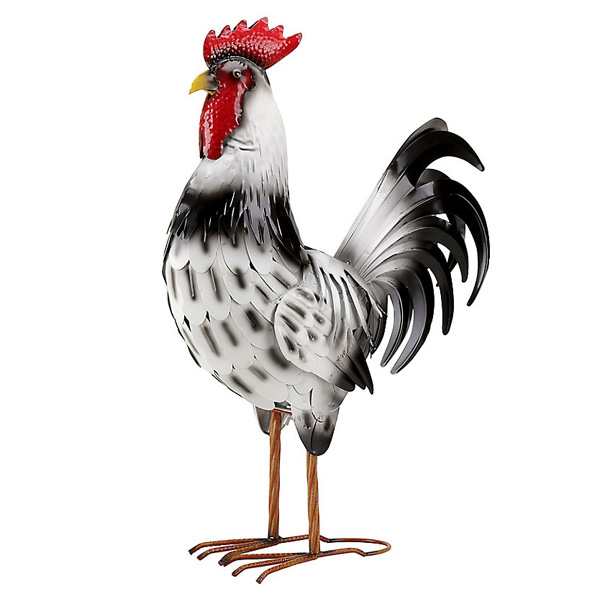 Image of Red Shed Metal White Rooster, links to product